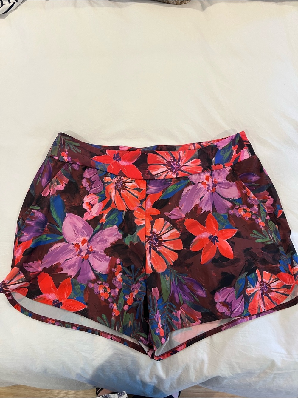 Duluth AKHG Swim Short with Red & Purple Flowers 22W